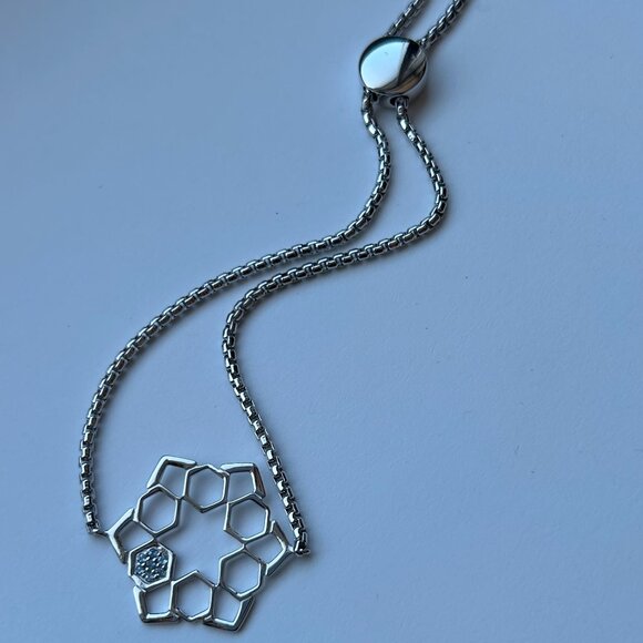 Sterling Silver with Diamonds Slider Bracelet by Cerimani - Picture 13 of 15